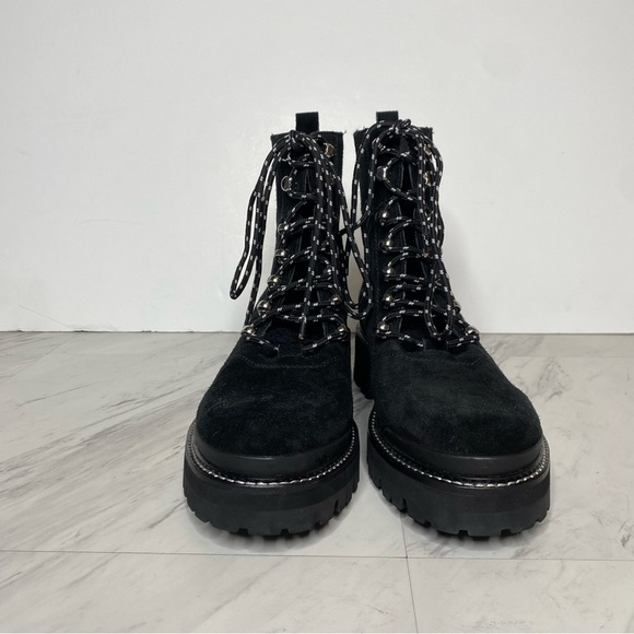 Marc Fisher Izzie Black Suede Lug Sole Boot 9 1/2 M - Picture 2 of 16